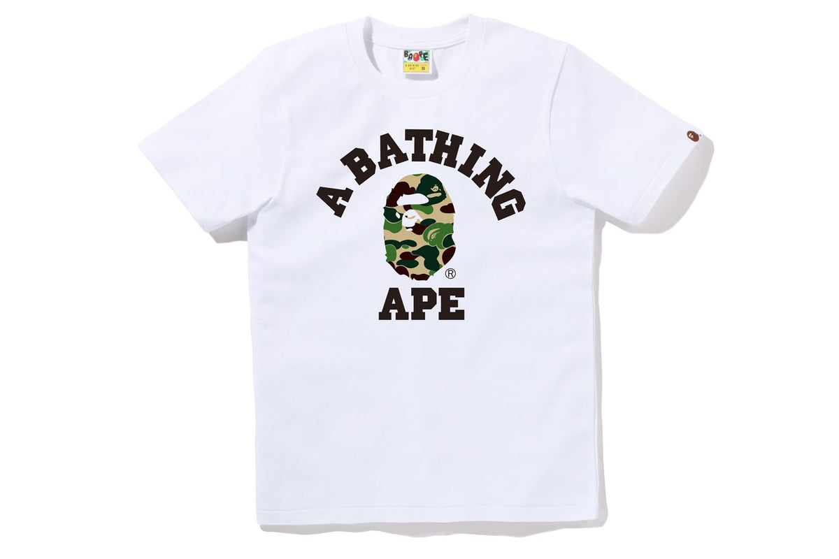 BAPE WOMENS ABC CAMO COLLEGE TEE
