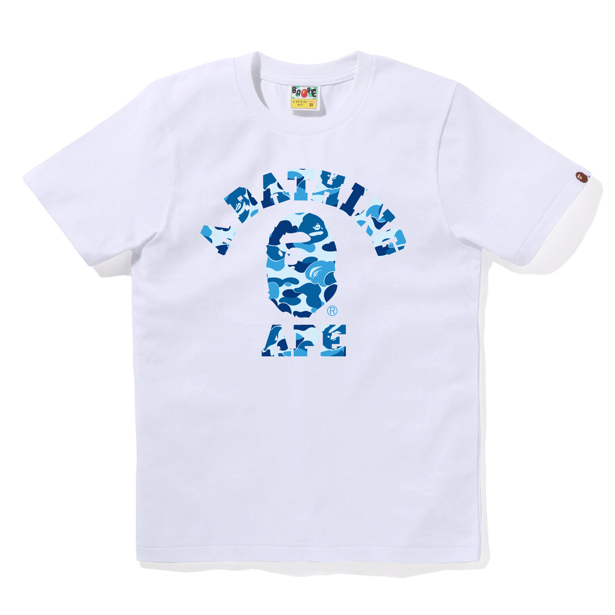 BAPE WOMENS ABC CAMO COLLEGE TEE