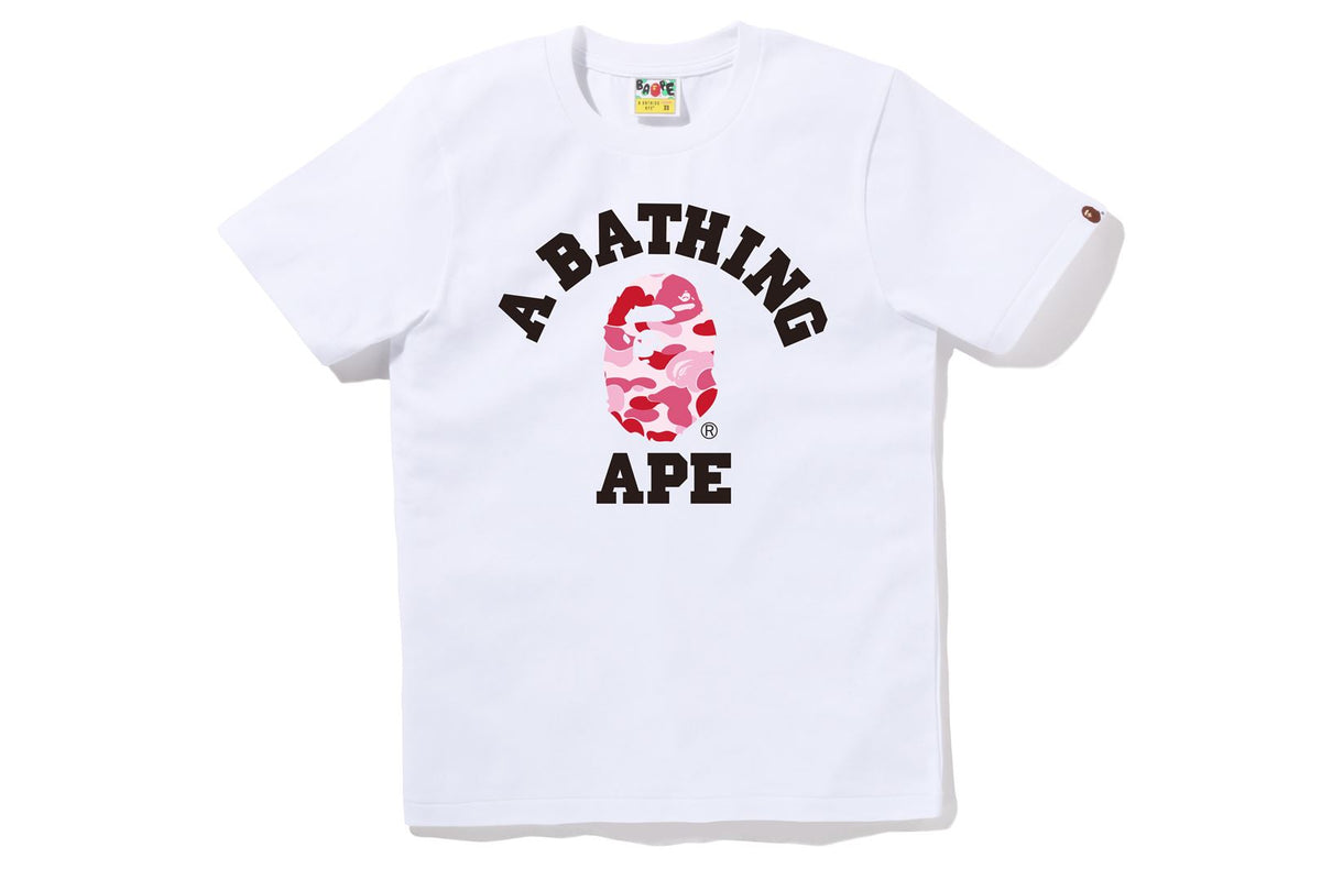 BAPE WOMENS ABC CAMO COLLEGE TEE