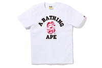 BAPE WOMENS ABC CAMO COLLEGE TEE