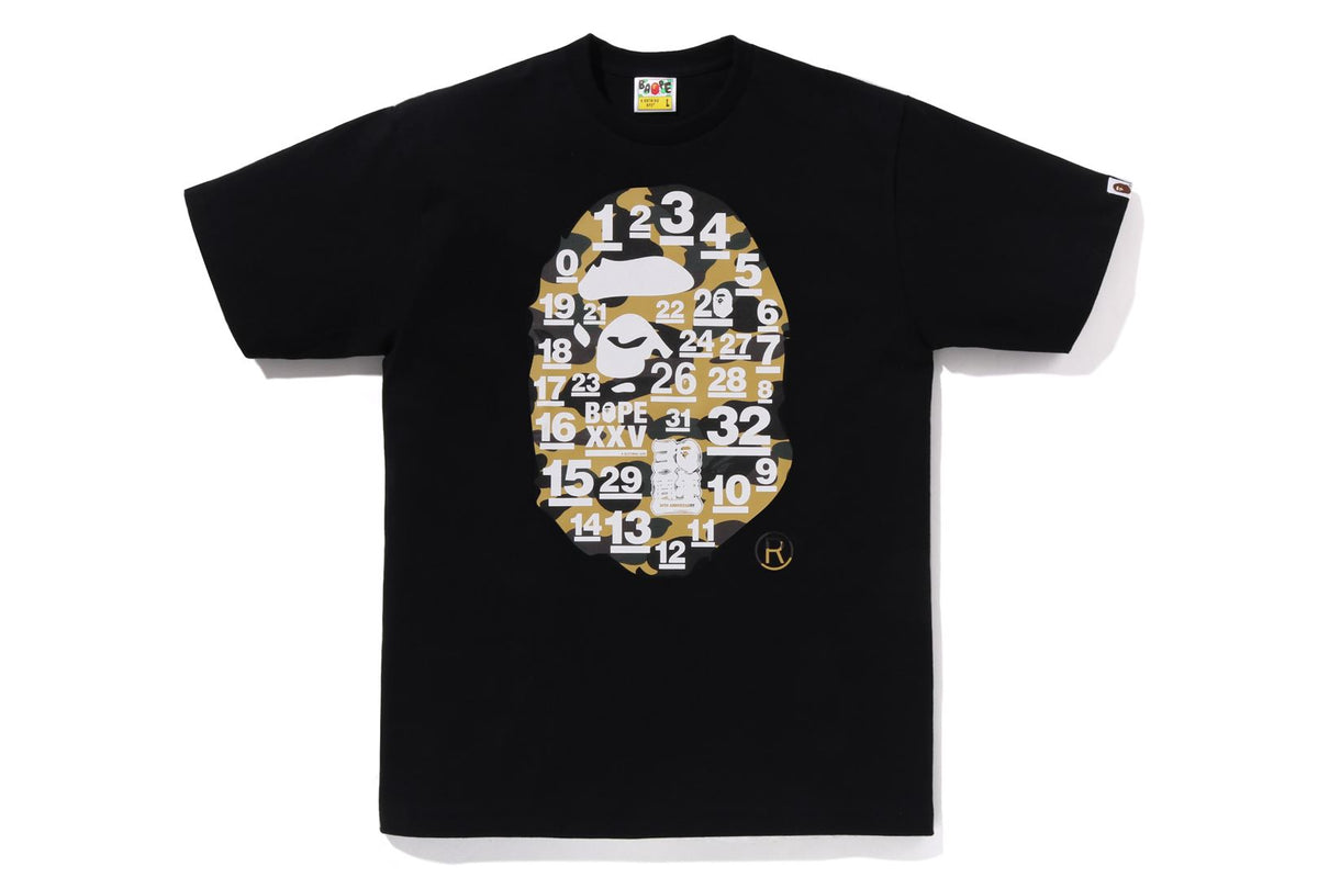 A BATHING APE 32ND ANNIV. 1ST CAMO BIG APE HEAD TEE