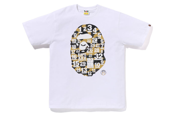A BATHING APE 32ND ANNIV. 1ST CAMO BIG APE HEAD TEE