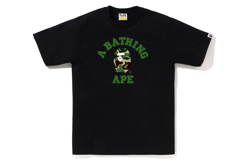 BAPE MENS ABC CAMO COLLEGE TEE