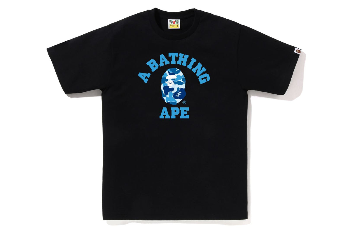 BAPE MENS ABC CAMO COLLEGE TEE