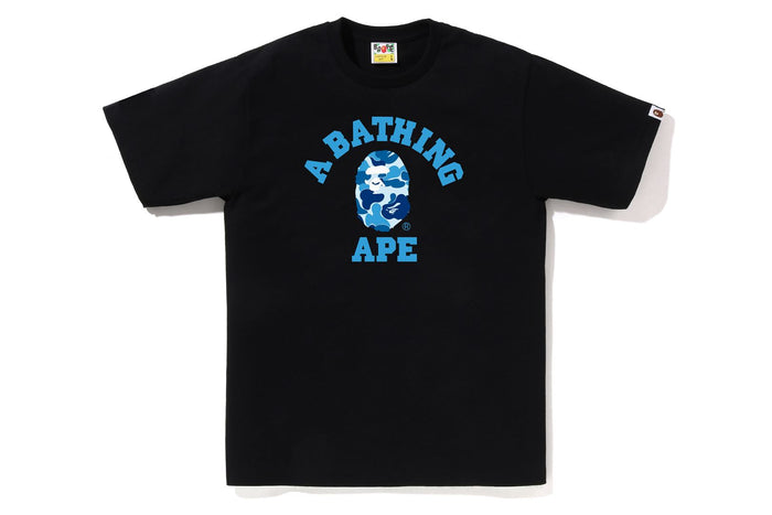 BAPE MENS ABC CAMO COLLEGE TEE