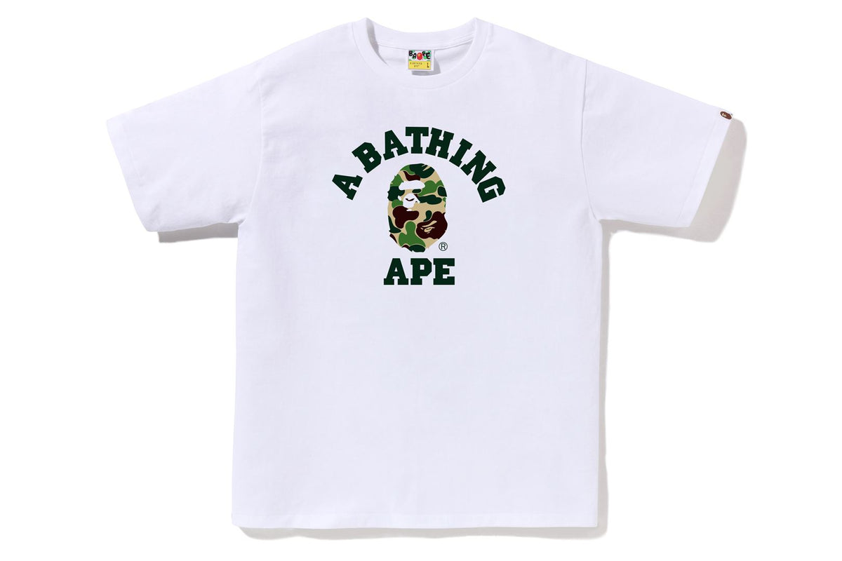 BAPE MENS ABC CAMO COLLEGE TEE