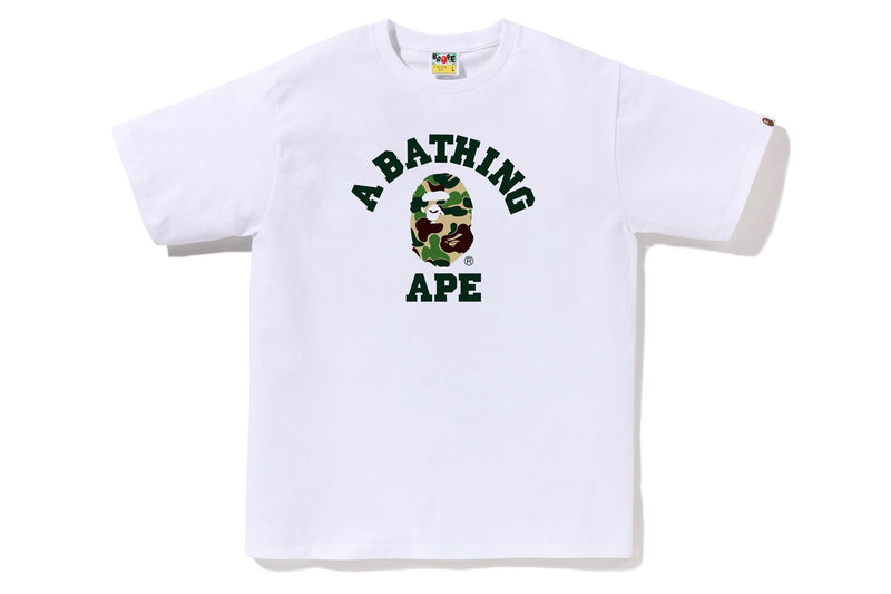 BAPE MENS ABC CAMO COLLEGE TEE