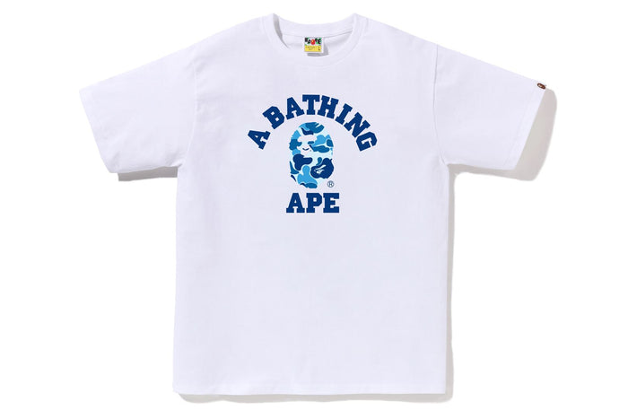 BAPE MENS ABC CAMO COLLEGE TEE