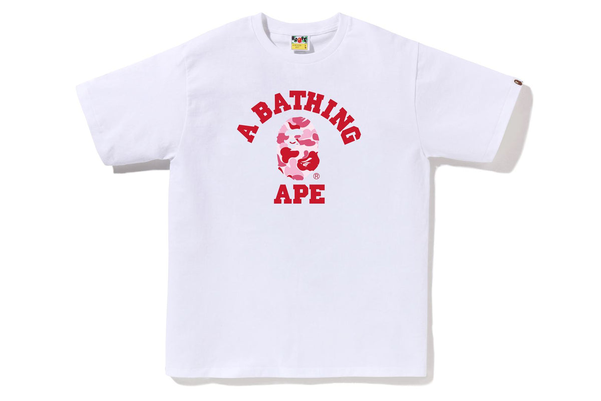 BAPE MENS ABC CAMO COLLEGE TEE