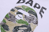 BAPE MENS ABC CAMO HAND DRAW APE HEAD T-SHIRT