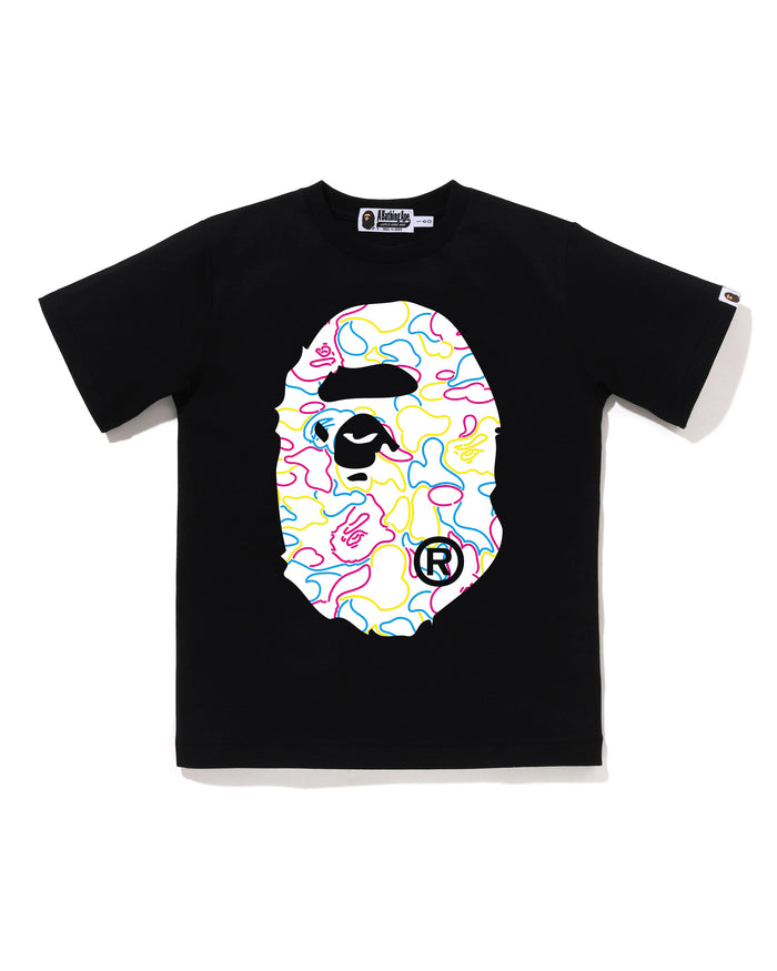 NEON CAMO BIG APE HEAD TEE KIDS