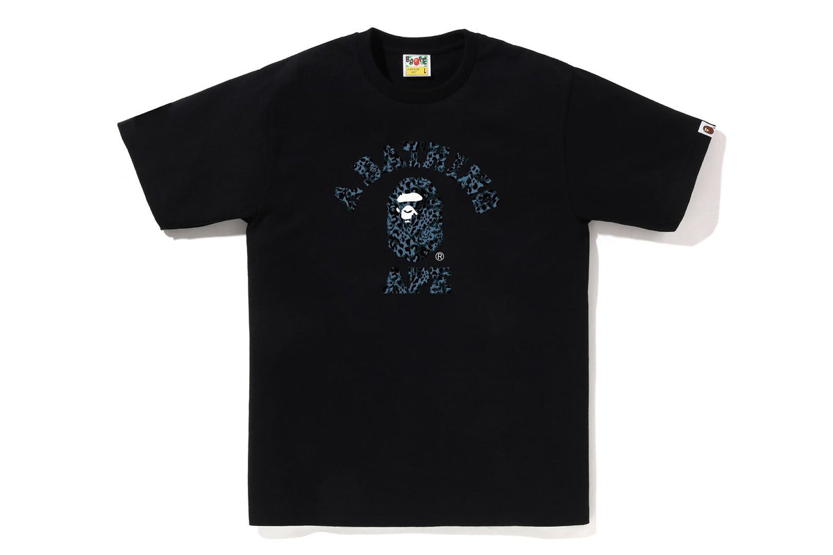 WILD LEOPARD PATTERN COLLEGE TEE