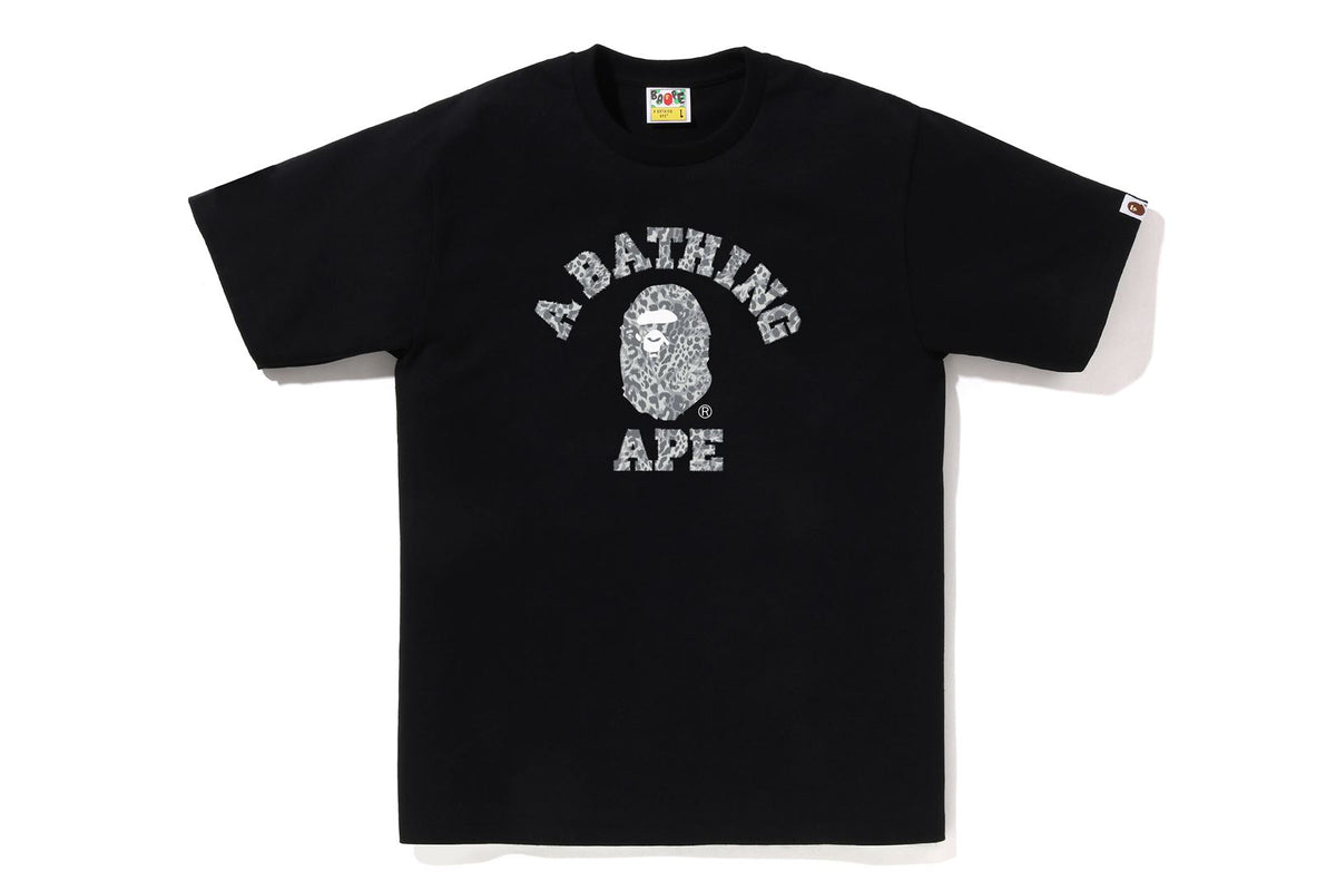 WILD LEOPARD PATTERN COLLEGE TEE