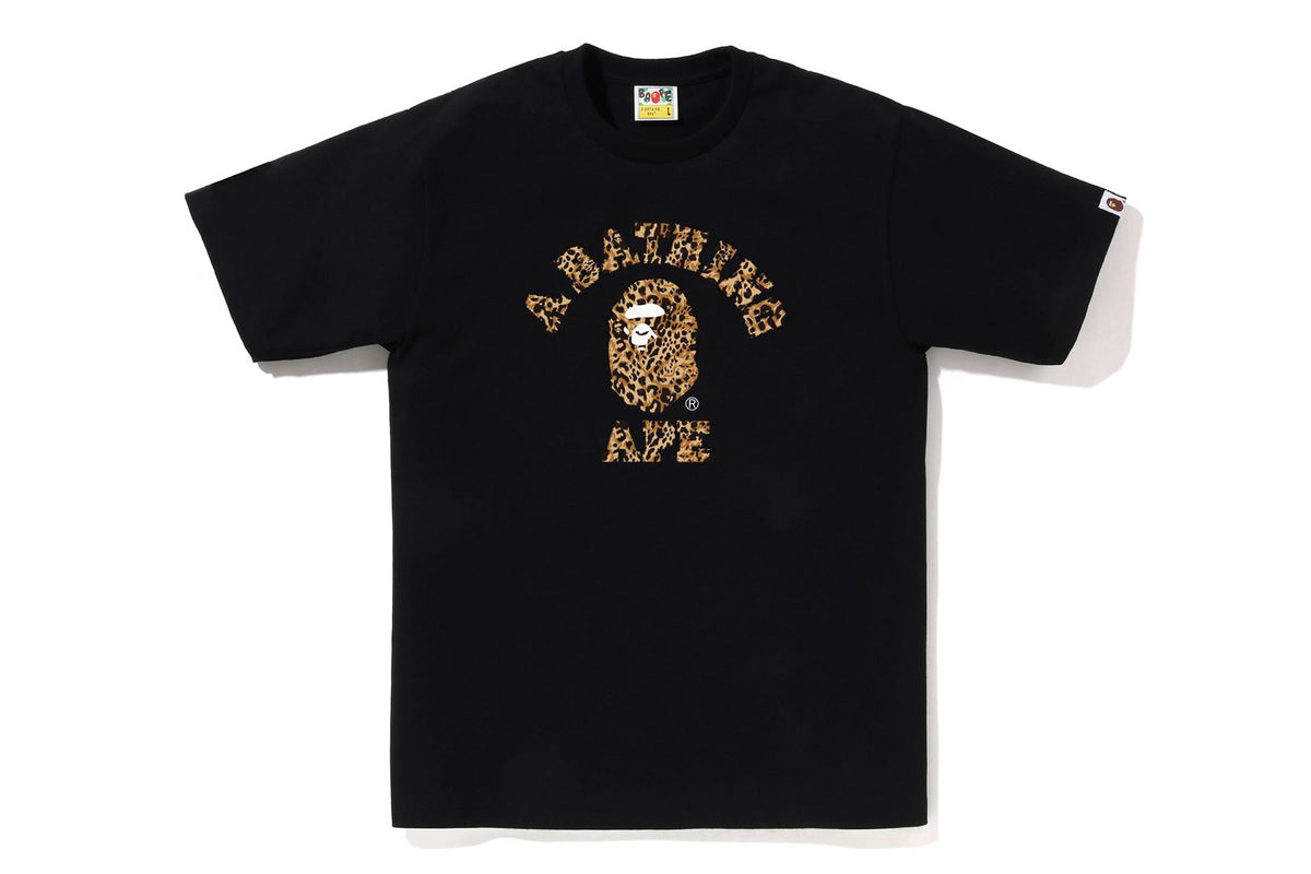 WILD LEOPARD PATTERN COLLEGE TEE