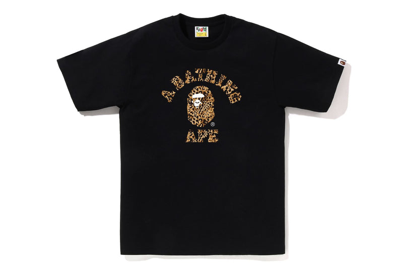 WILD LEOPARD PATTERN COLLEGE TEE