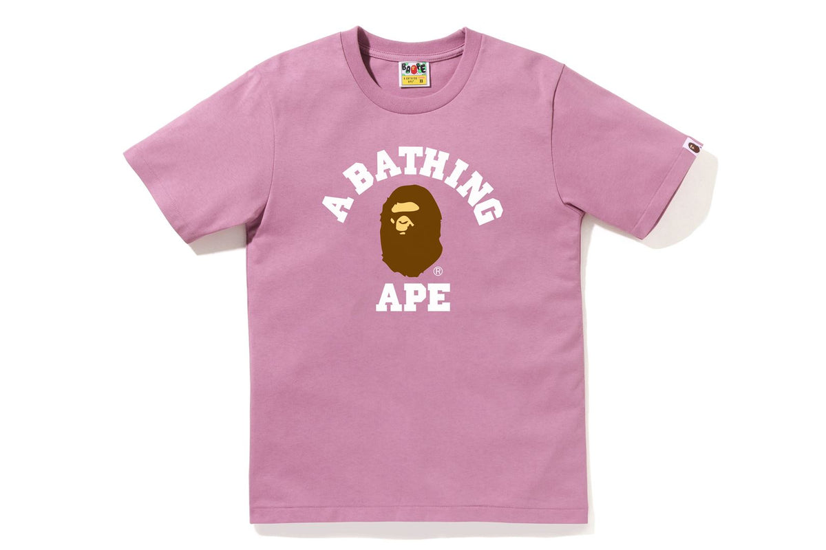 BAPE WOMENS COTTON COLLEGE T-SHIRT