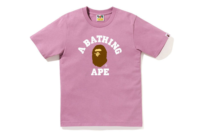 BAPE WOMENS COTTON COLLEGE T-SHIRT