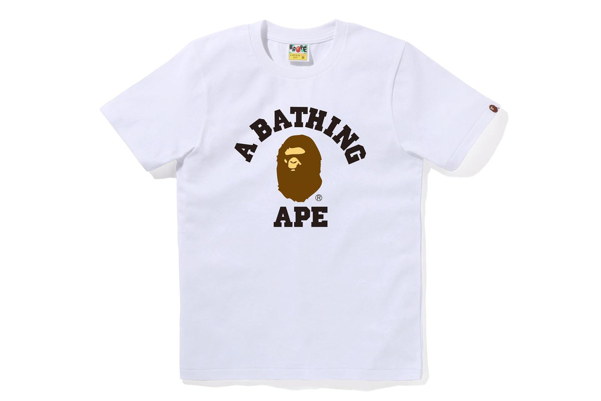 BAPE WOMENS COTTON COLLEGE T-SHIRT