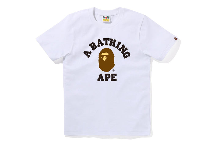 BAPE WOMENS COTTON COLLEGE T-SHIRT