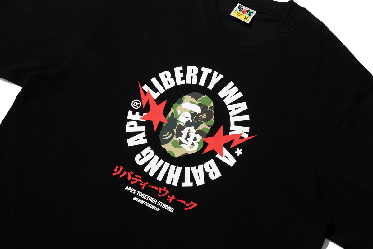 BAPE X LIBERTY WALK ABC CAMO APE HEAD RELAXED FIT TEE