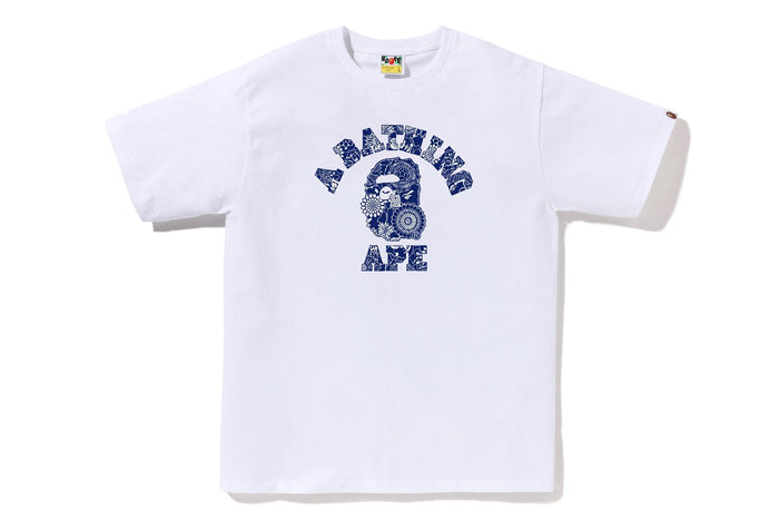 JAPANESE INDIGO ART CAMO COLLEGE TEE