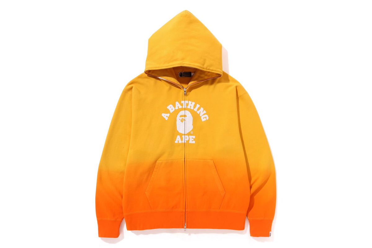 COLLEGE GRADATION RELAXED FIT FULL ZIP HOODIE