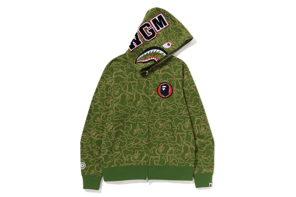 BAPEÂ® 30TH ANNIV. LINE CAMO SHARK FULL ZIP HOODIE