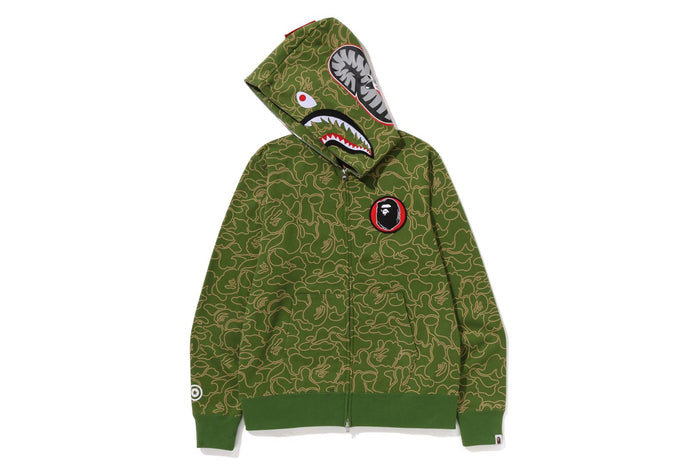 BAPEÂ® 30TH ANNIV. LINE CAMO SHARK FULL ZIP HOODIE