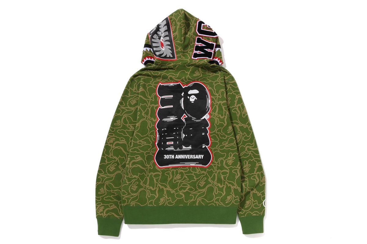 BAPEÂ® 30TH ANNIV. LINE CAMO SHARK FULL ZIP HOODIE