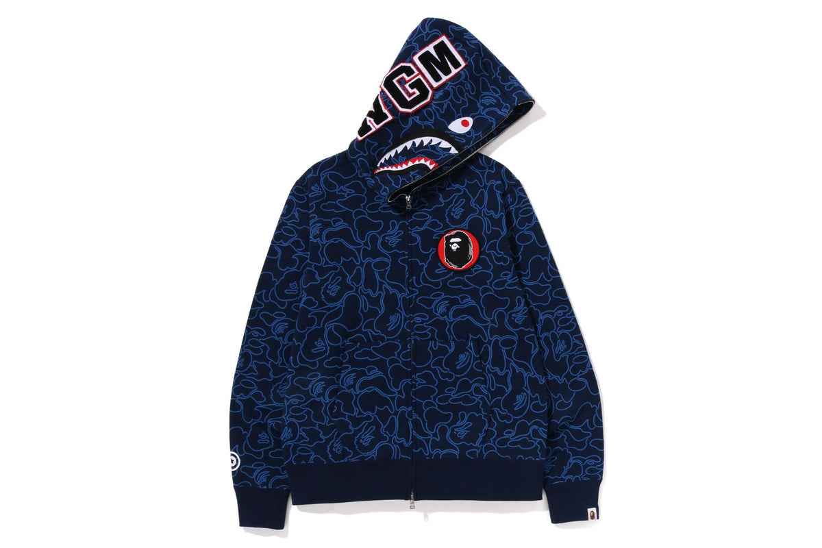 BAPEÂ® 30TH ANNIV. LINE CAMO SHARK FULL ZIP HOODIE