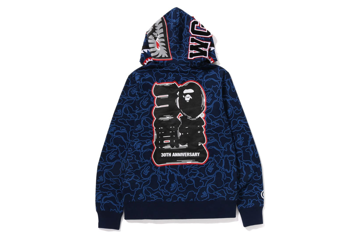 BAPEÂ® 30TH ANNIV. LINE CAMO SHARK FULL ZIP HOODIE