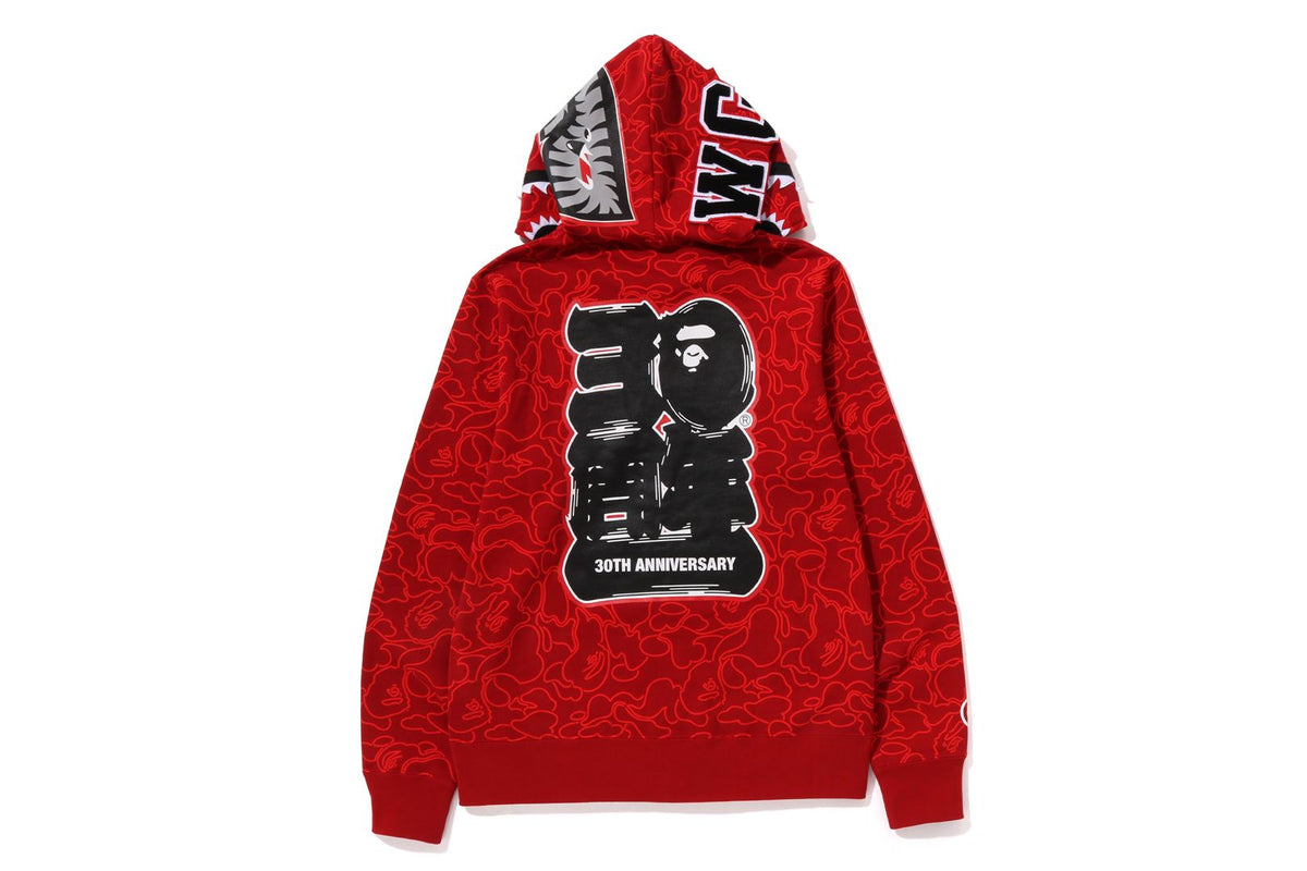 BAPEÂ® 30TH ANNIV. LINE CAMO SHARK FULL ZIP HOODIE