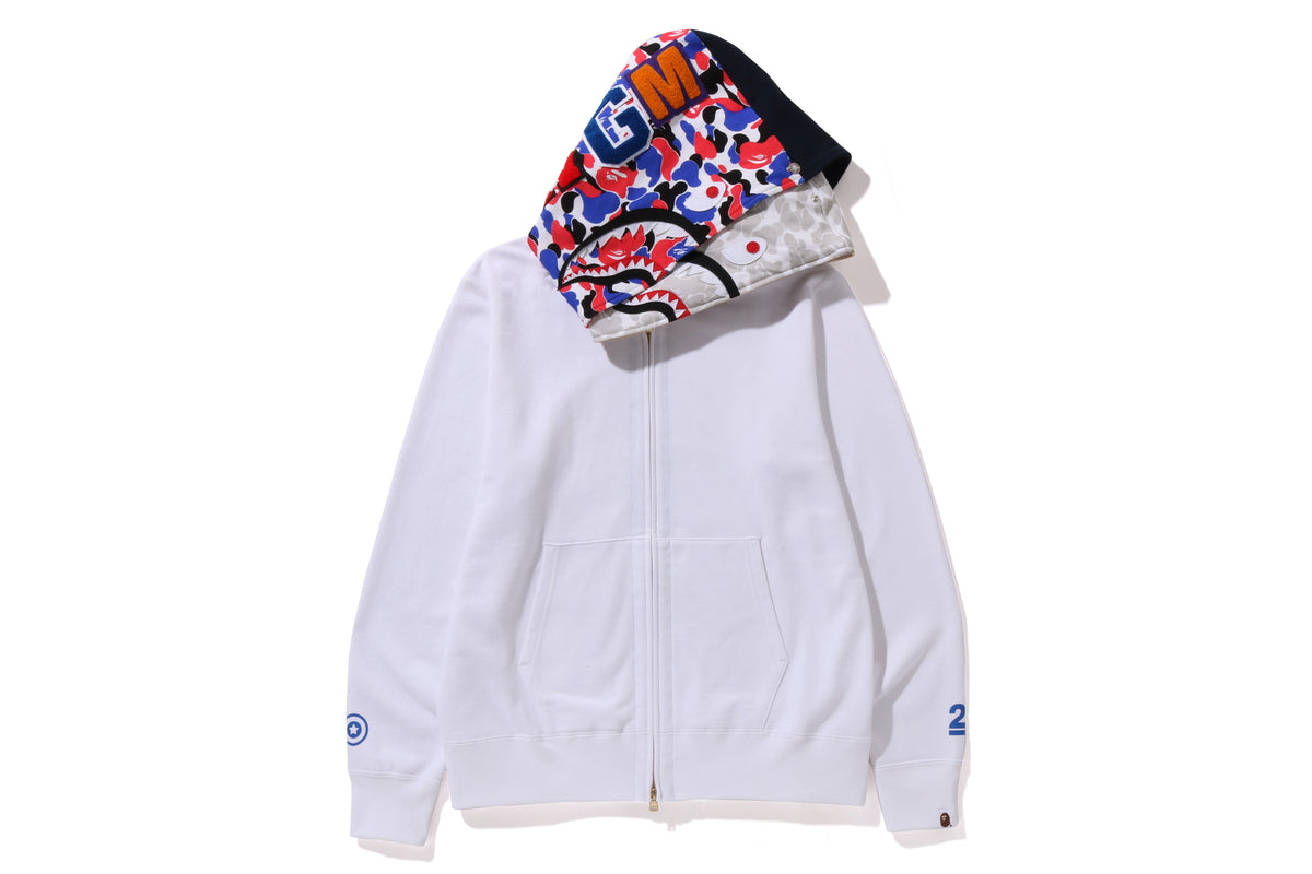 BAPE STORE LONDON 2ND ANNIV. SHARK FULL ZIP DOUBLE HOODIE