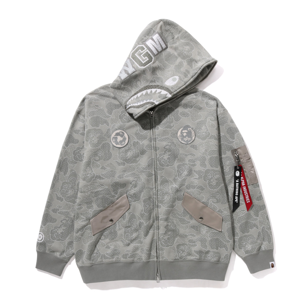 BAPEÂ® X ALPHA INDUSTRIES SHARK FULL ZIP HOODIE