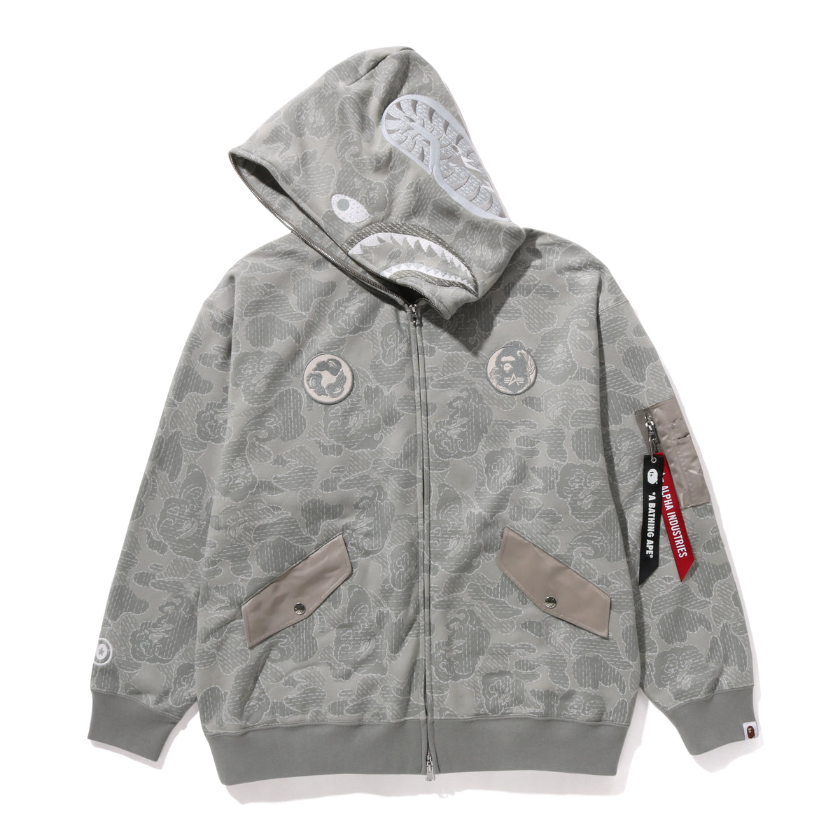 BAPEÂ® X ALPHA INDUSTRIES SHARK FULL ZIP HOODIE