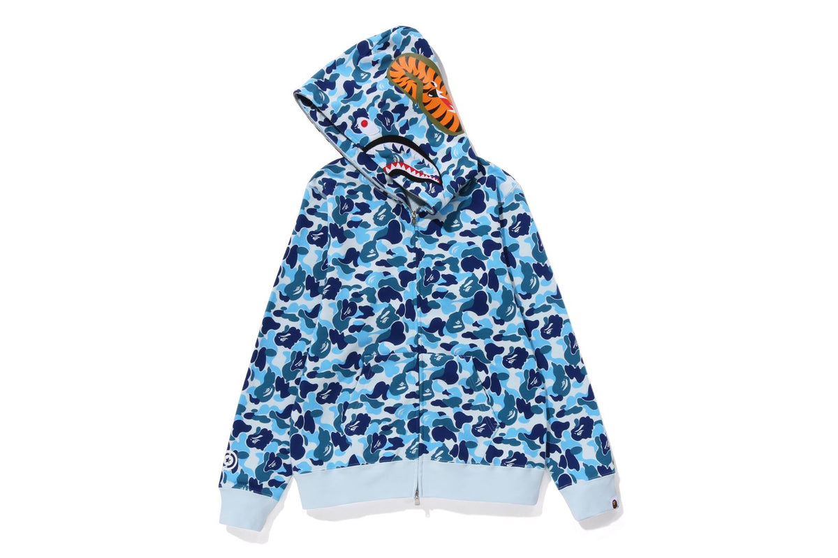 BAPE WOMENS ABC CAMO SHARK FULL ZIP HOODIE JACKET