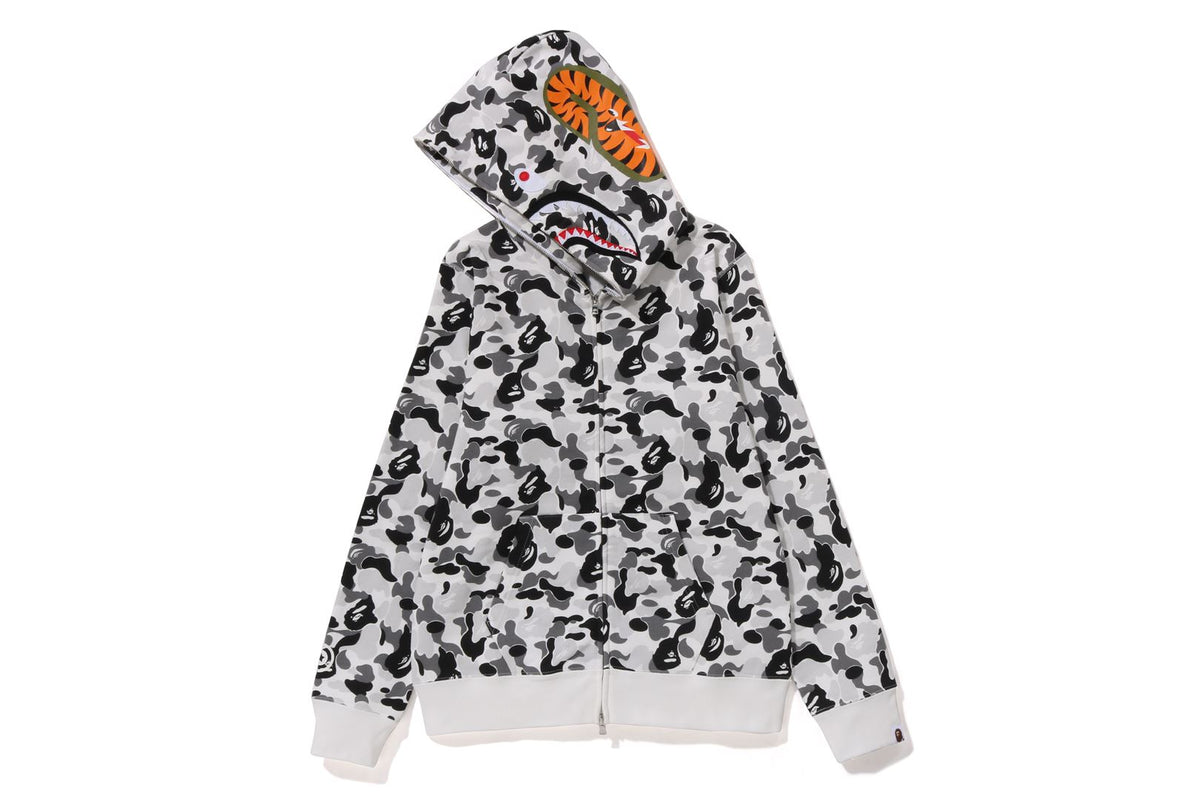BAPE WOMENS ABC CAMO SHARK FULL ZIP HOODIE JACKET