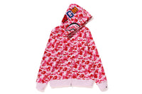 BAPE WOMENS ABC CAMO SHARK FULL ZIP HOODIE JACKET