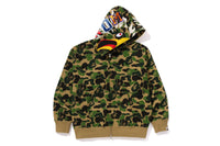 BAPE X READYMADE COTTON ABC CAMO EAGLE RELAXED FIT FULL ZIP HOODIE JACKET