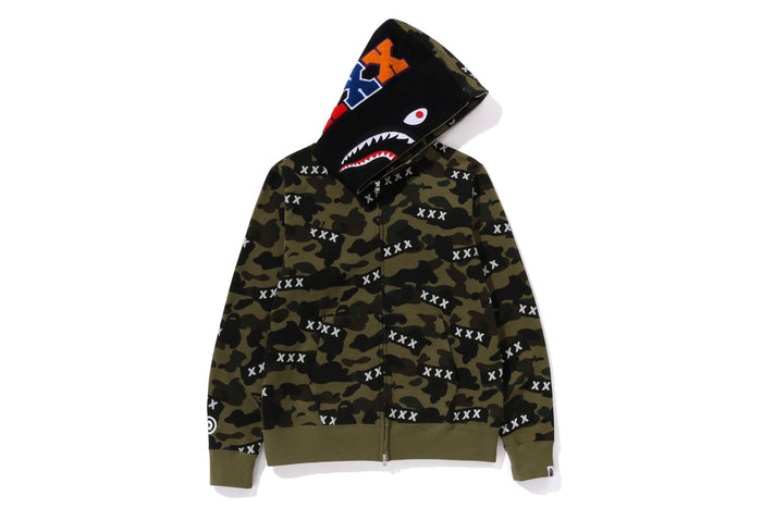 BAPE X GOD SELECTION XXX SHARK FULL ZIP HOODIE