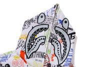 HAND DRAW PATTERN SHARK ZIP HOODIE