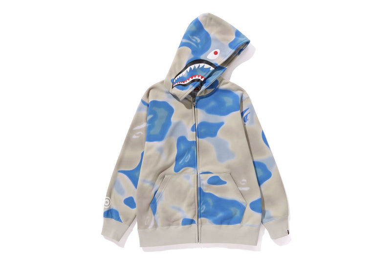 BAPE KIDS SHARK PRINT LIQUID CAMO ZIP HOODIE