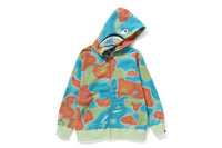 BAPE KIDS SHARK PRINT LIQUID CAMO ZIP HOODIE