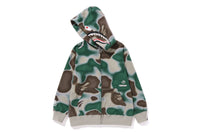 BAPE KIDS SHARK PRINT LIQUID CAMO ZIP HOODIE
