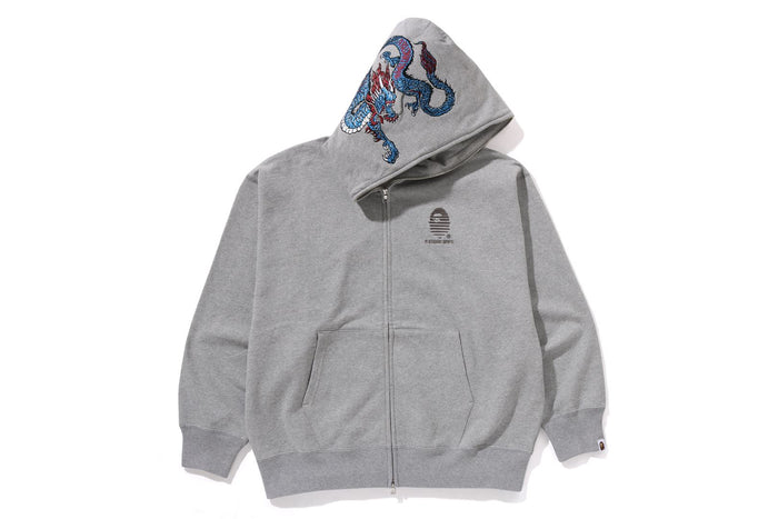 TIGER AND DRAGON RELAXED FIT FULL ZIP HOODIE