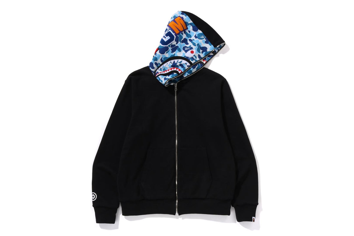 BAPE MENS ABC CAMO REVERSIBLE  SHARK FULL ZIP HOODIE JACKET