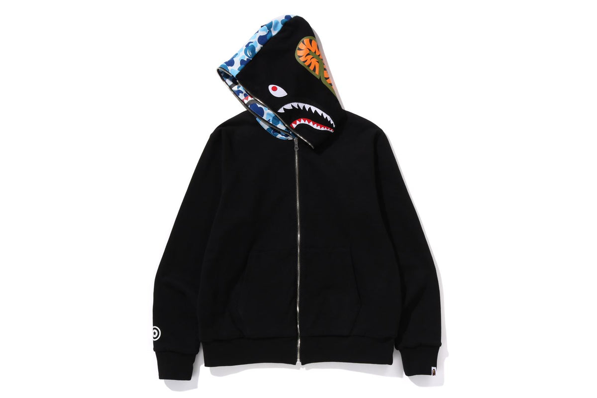 BAPE MENS ABC CAMO REVERSIBLE  SHARK FULL ZIP HOODIE JACKET