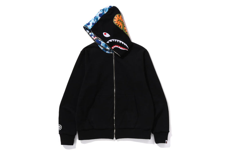 BAPE MENS ABC CAMO REVERSIBLE  SHARK FULL ZIP HOODIE JACKET