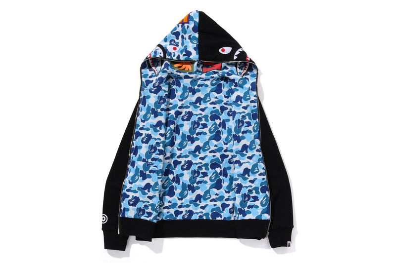 BAPE MENS ABC CAMO REVERSIBLE  SHARK FULL ZIP HOODIE JACKET