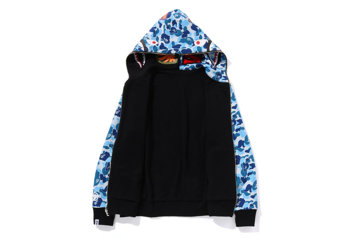 BAPE MENS ABC CAMO REVERSIBLE  SHARK FULL ZIP HOODIE JACKET
